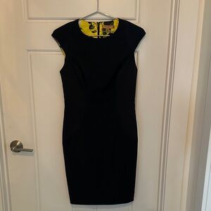 Ted Baker floral-lined Little Black Dress